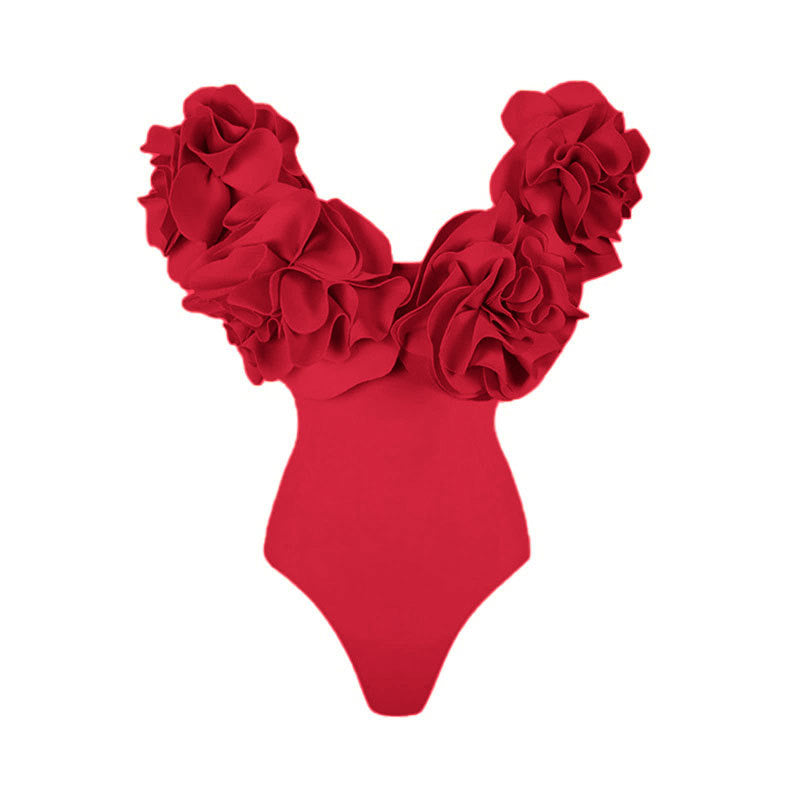 Pankh Bleza 3D Printed Floral SwimSuit Bodysuit Top