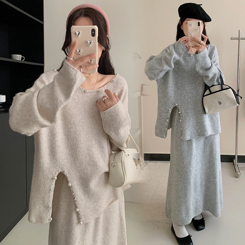 Pankh Fabby Embellished Woolen Party Wear Top and Woolen Skirt Coord Set