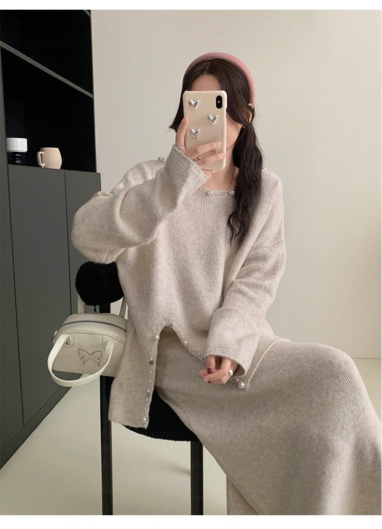 Pankh Fabby Embellished Woolen Party Wear Top and Woolen Skirt Coord Set