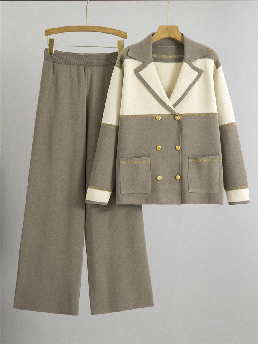 Pankh Omni Formal Style Knit Wool Blazer and Pant Coord Set