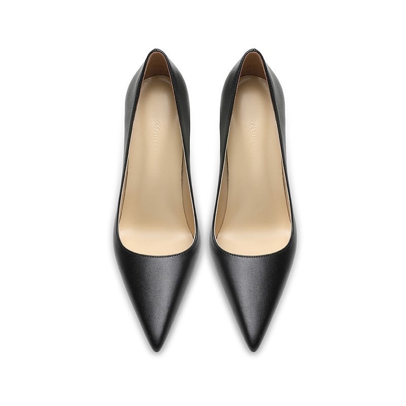 Pony Cream Leather Heels