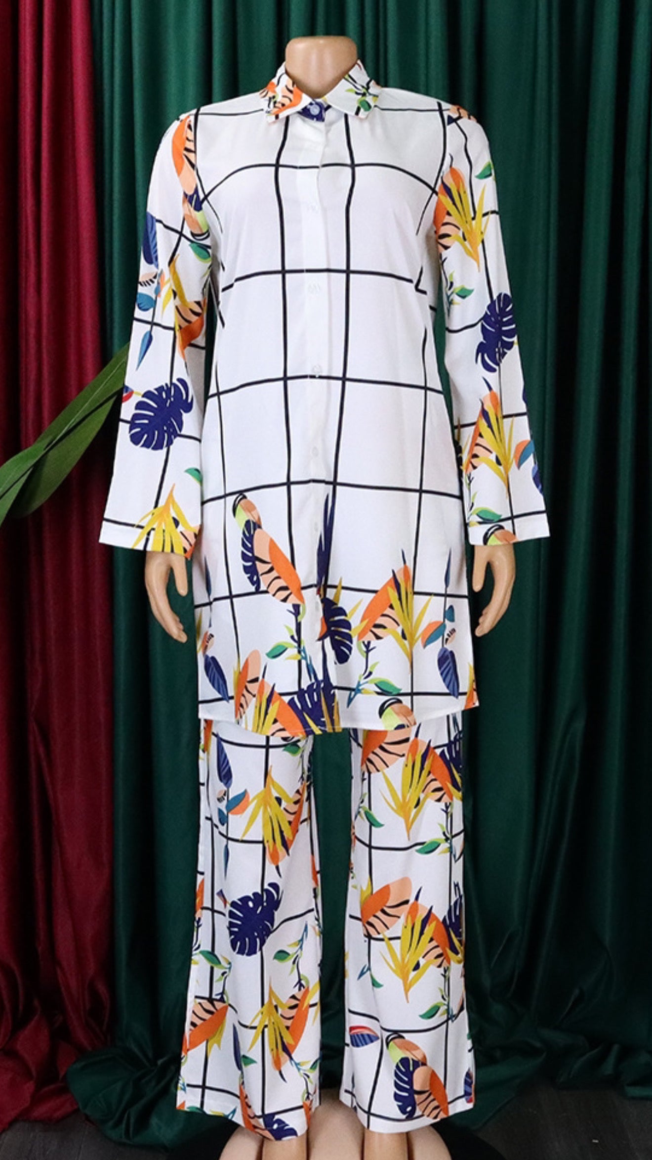 Pankh Adrian Printed Long Hip Cover Shirt And Pant Coord