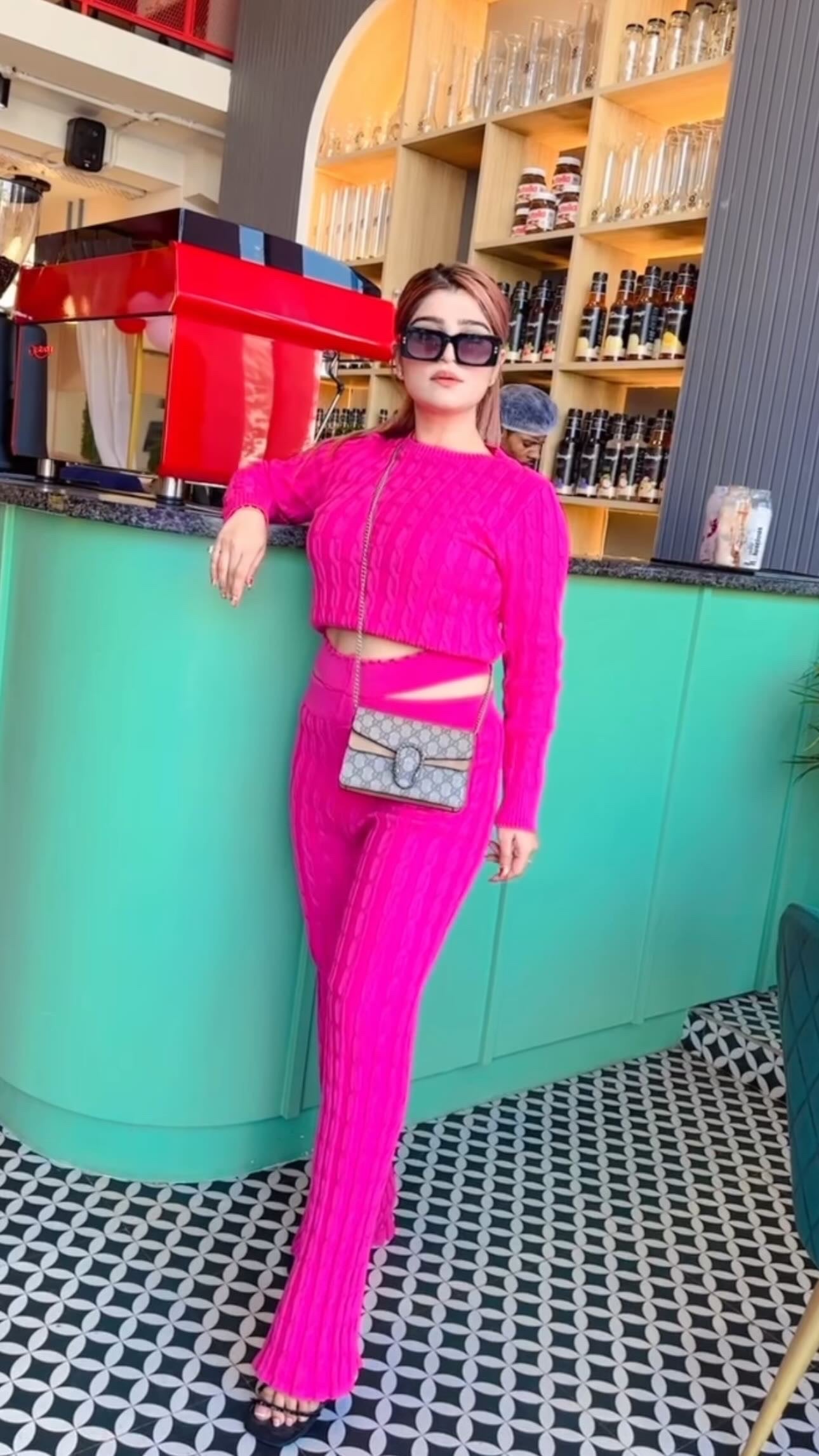 Rio Knitted Woolen Crop Top & Pants Coord Set