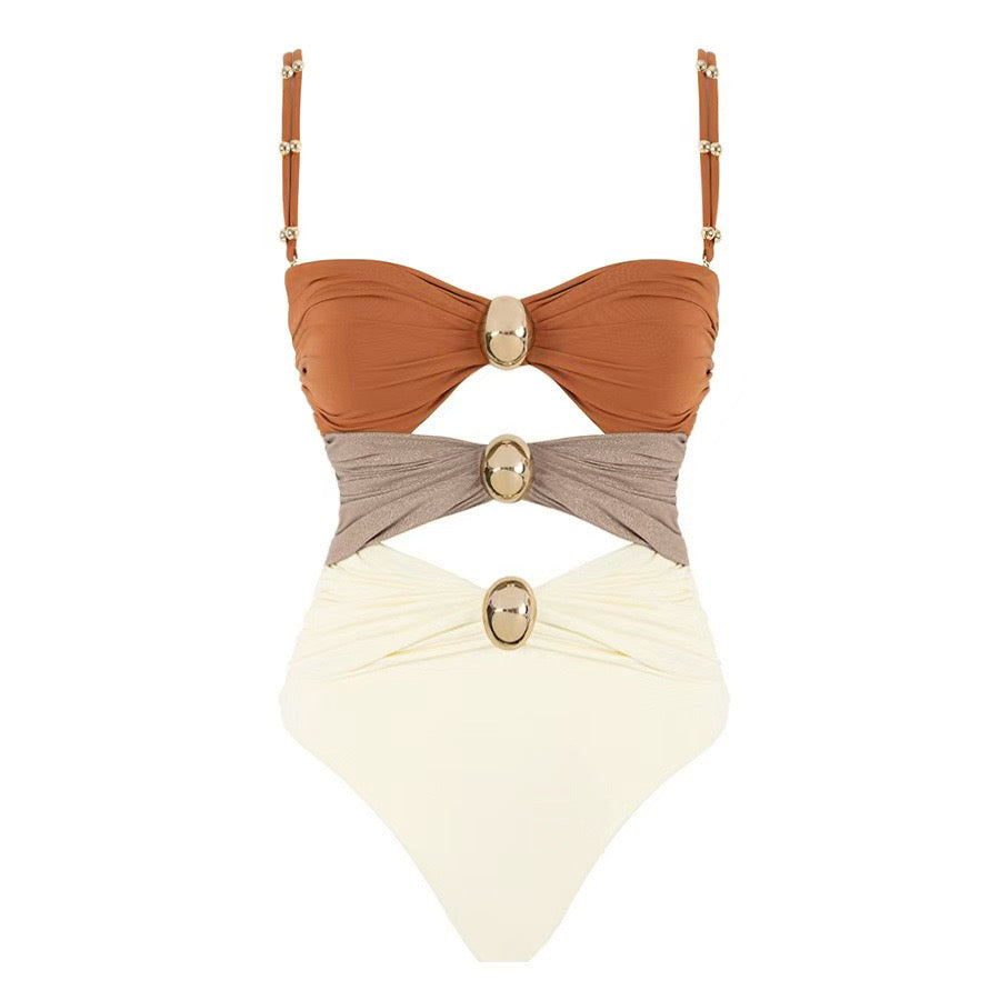 Pankh Fern Padded Swimsuit with Skirt