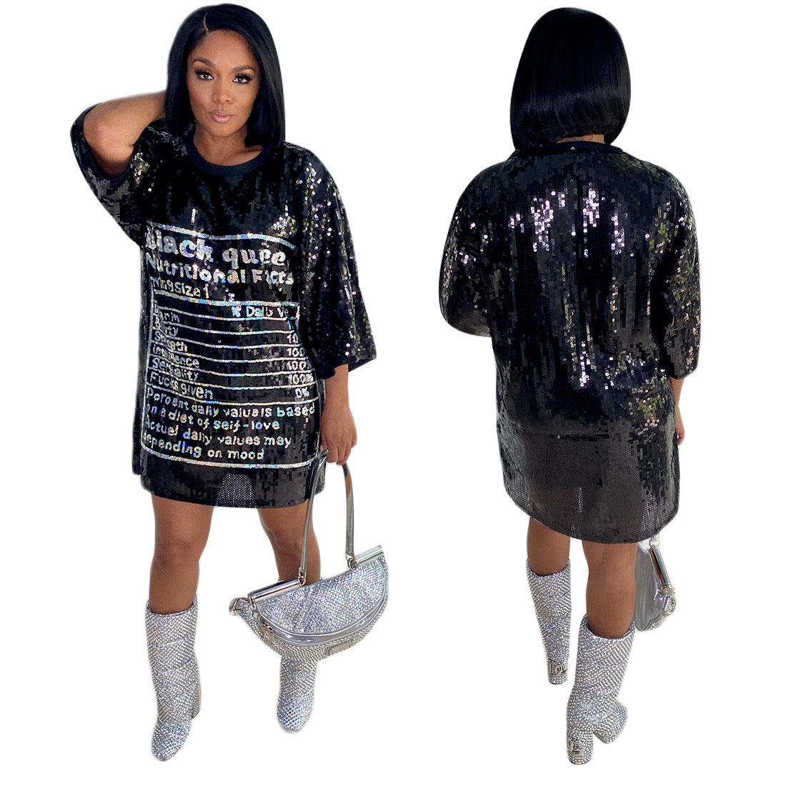 Pankh Santro Birthday Glitter Sequin Tee Dress