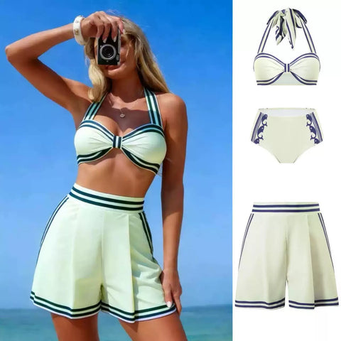 Pankh Henry Three Piece Swimsuit Bikini With Short Set