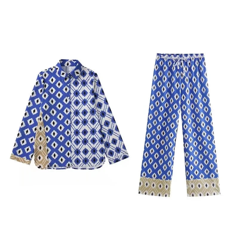 Rubia boho printed shirt and pant set