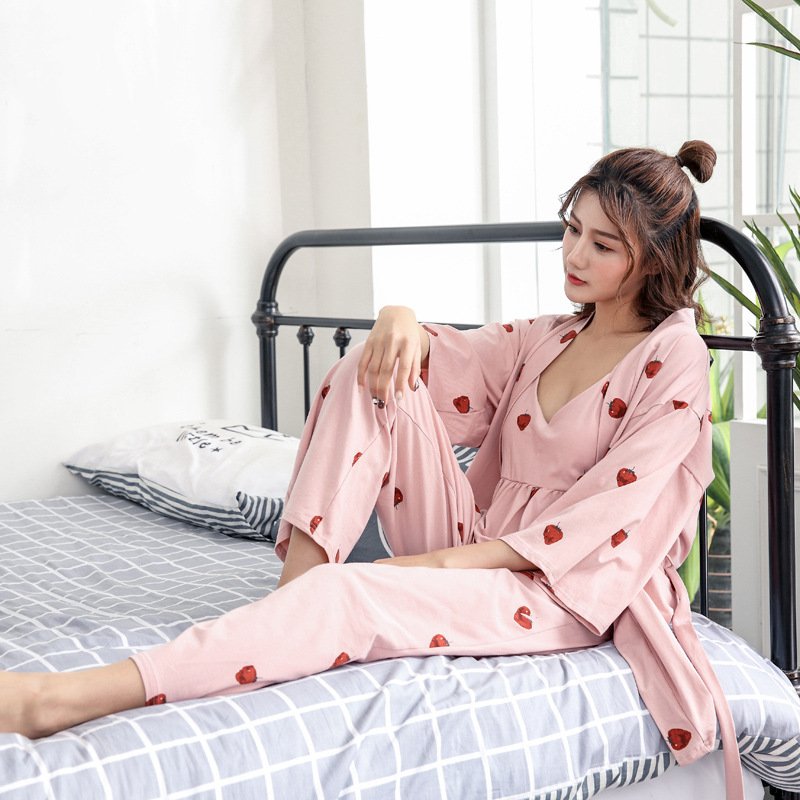Pankh Iven Cotton Strawberry Night Suit
