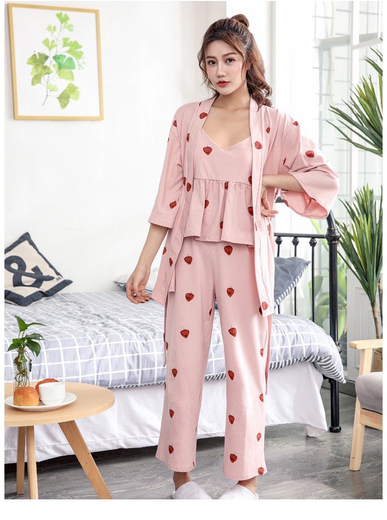 Pankh Iven Cotton Strawberry Night Suit