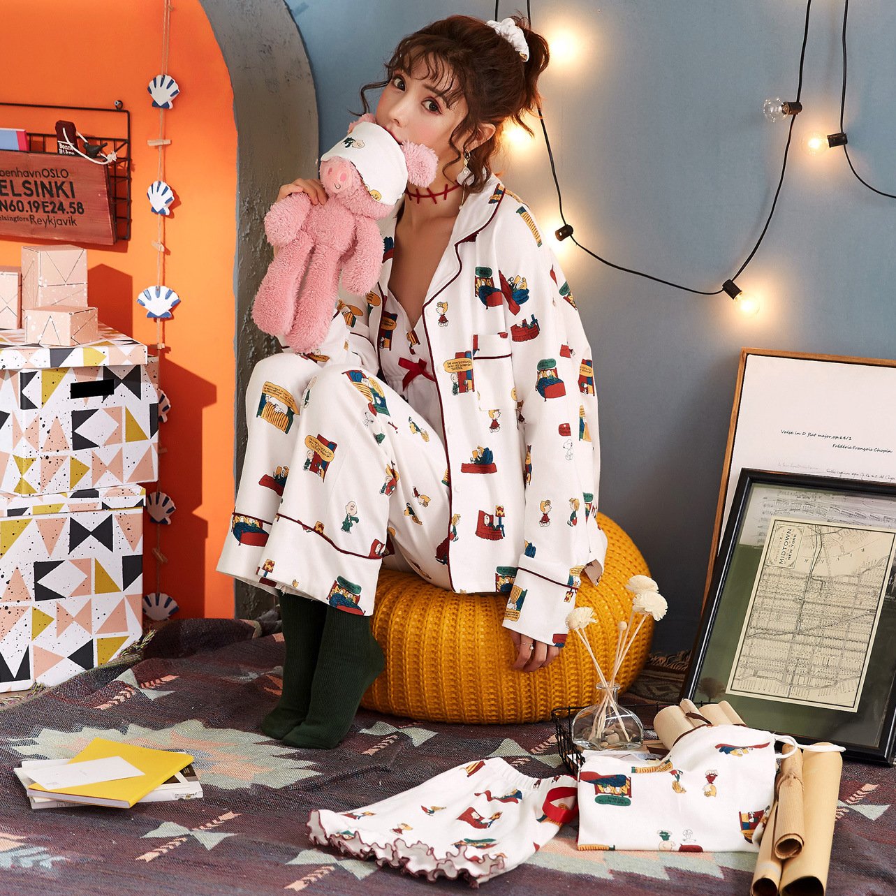 Pankh Cora 7 Piece Cotton Night Suit