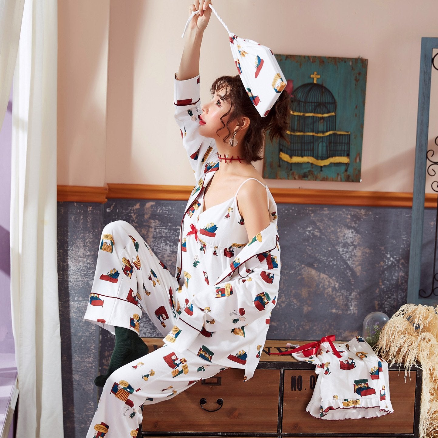 Pankh Cora 7 Piece Cotton Night Suit