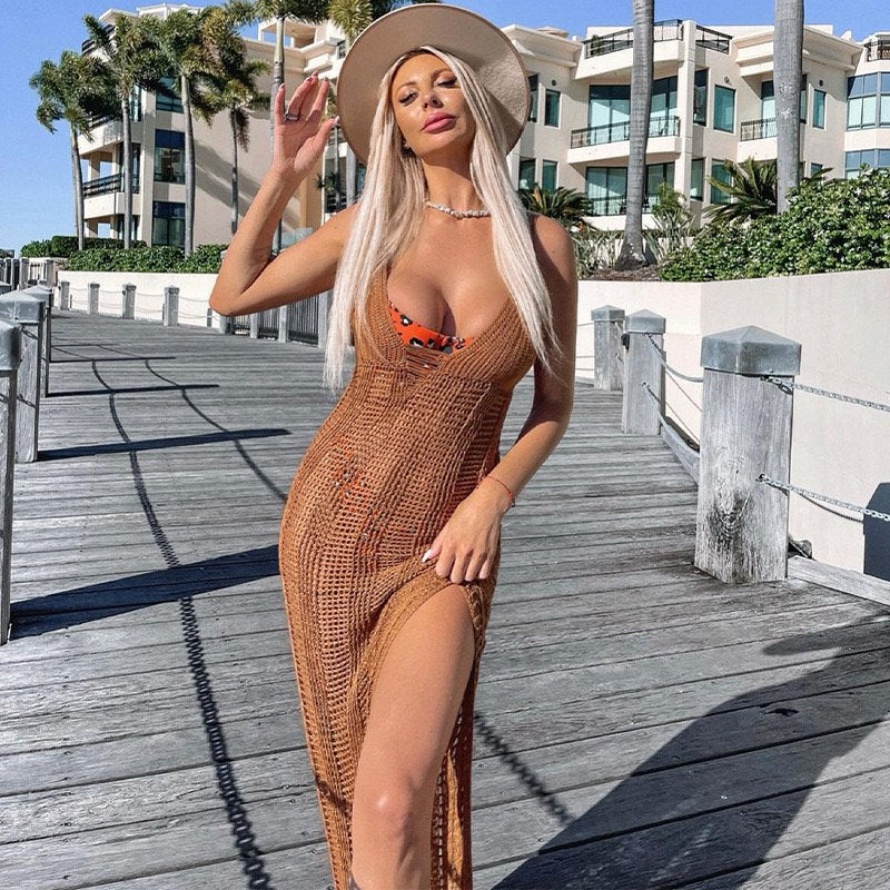 Nortika Long Crochet Beach Wear Cover up Dress