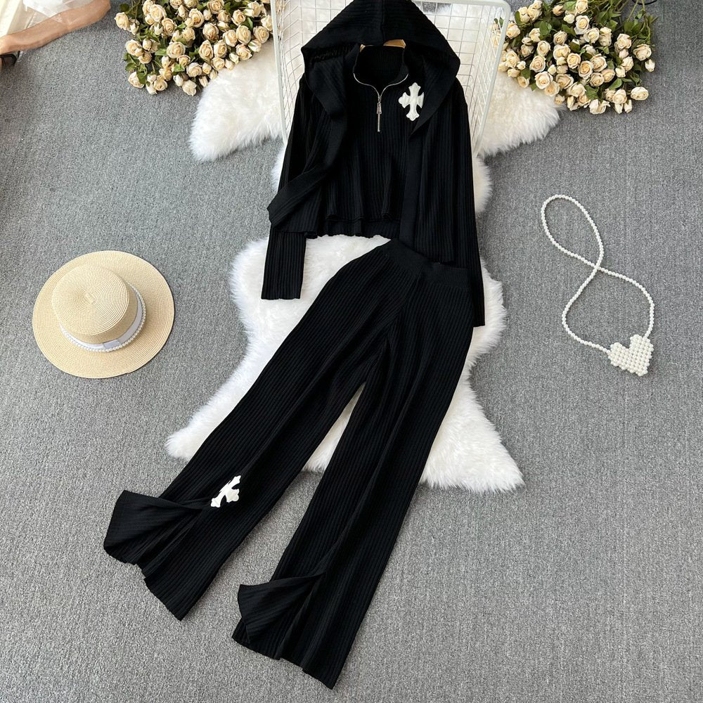 Pankh Clansay 2 Pieces Hooded Cotton Knit Coo-ord Set (inner not included)
