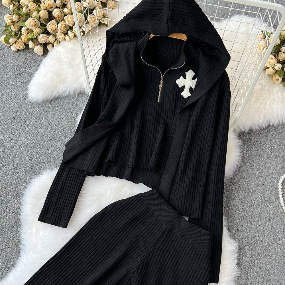 Pankh Clansay 2 Pieces Hooded Cotton Knit Coo-ord Set (inner not included)