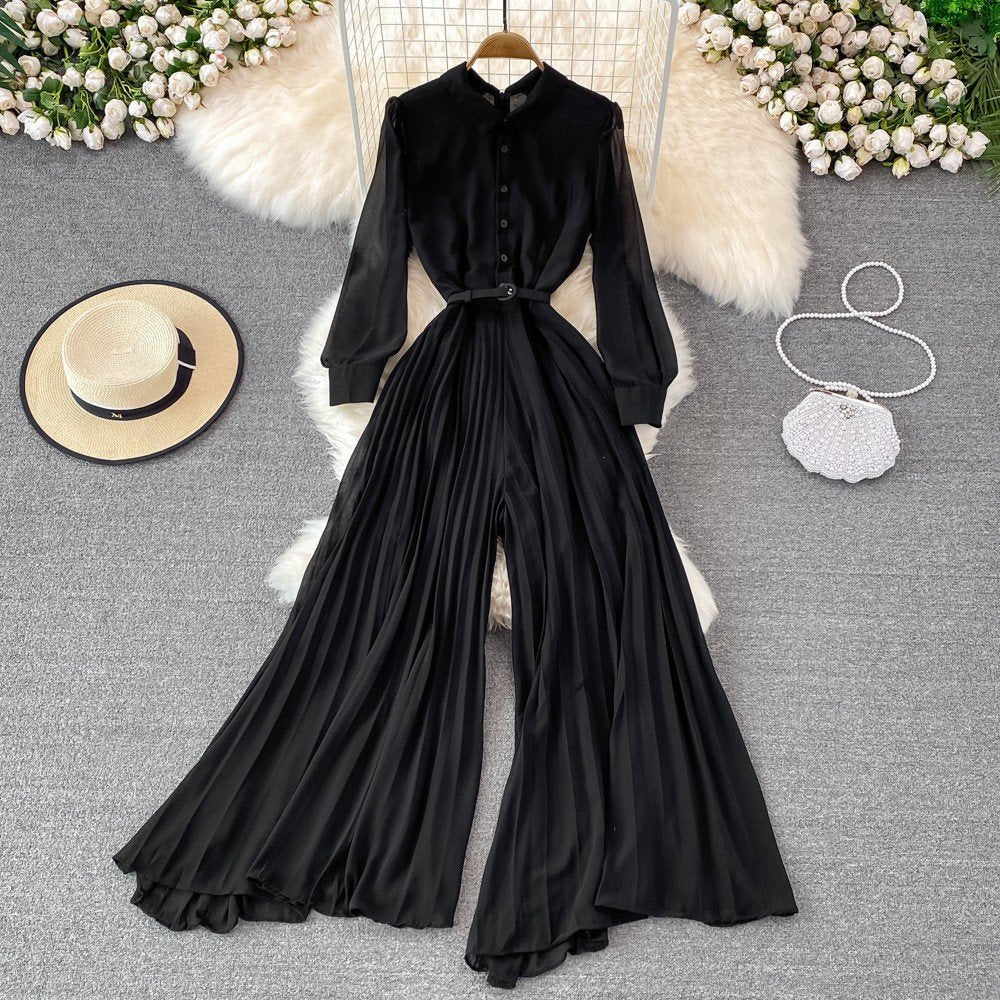 Sloane Spring Pleated Georgette Jumpsuit