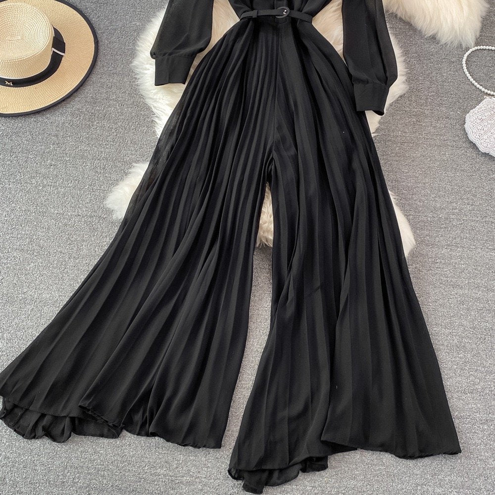 Sloane Spring Pleated Georgette Jumpsuit