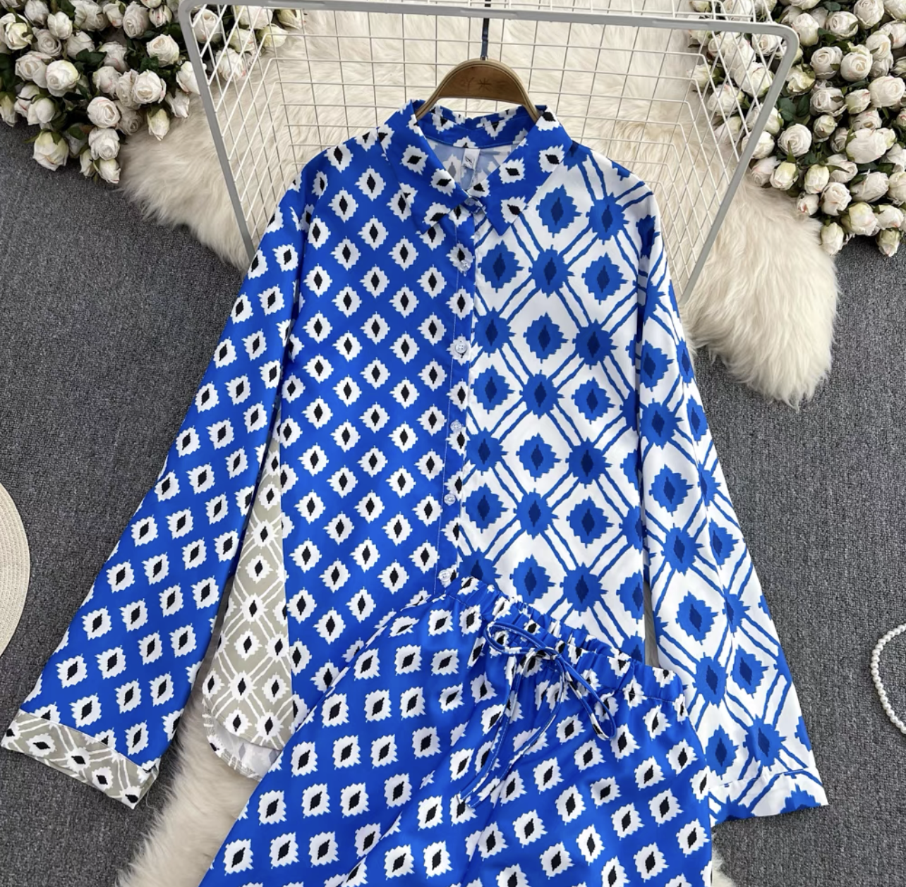 Rubia boho printed shirt and pant set