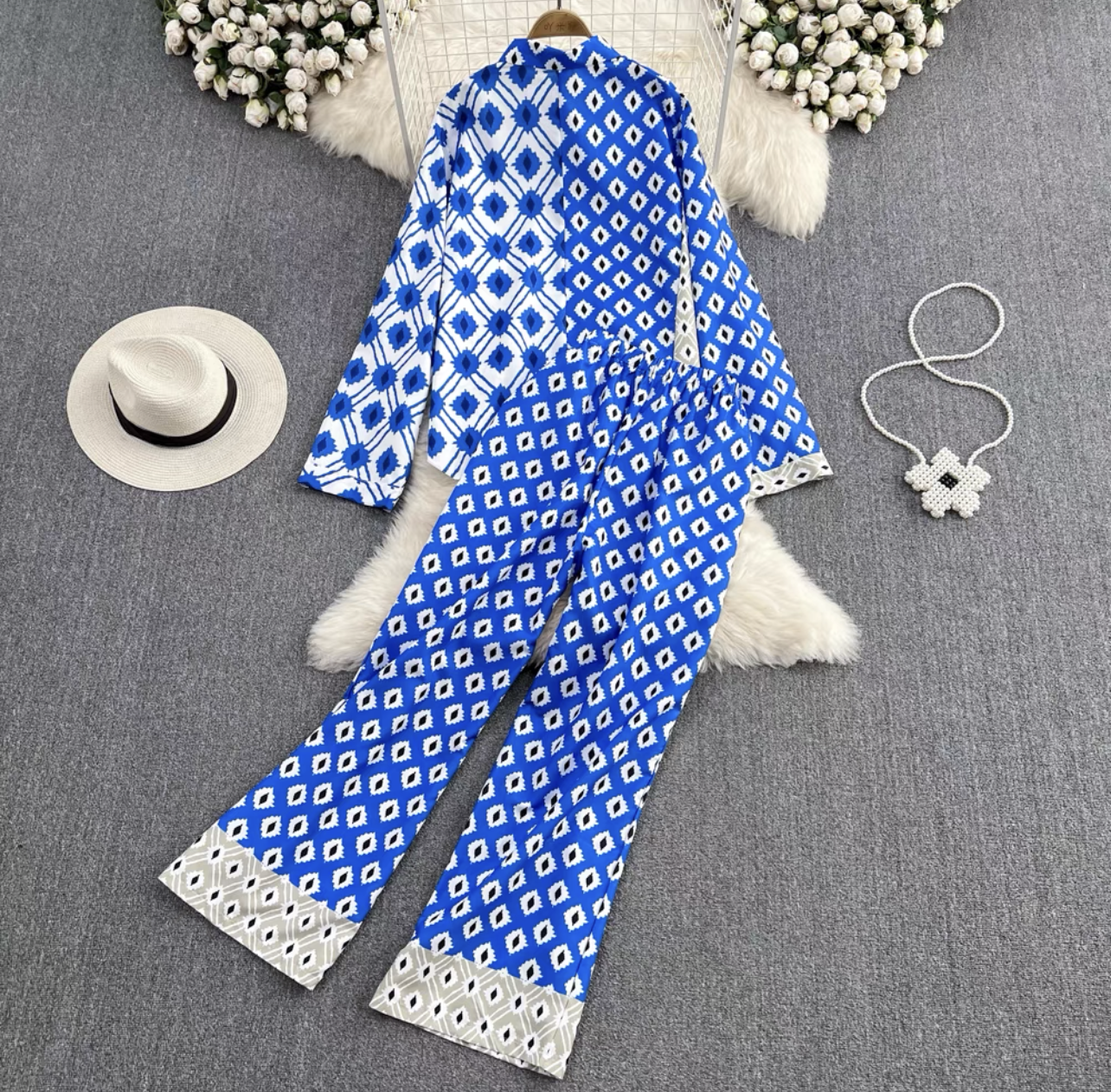 Rubia boho printed shirt and pant set