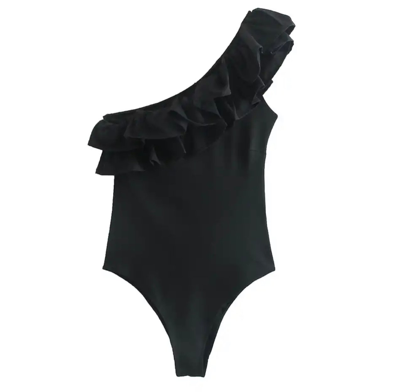 Pankh Neriah Ruffle One Shoulder Full Coverage Bodysuit