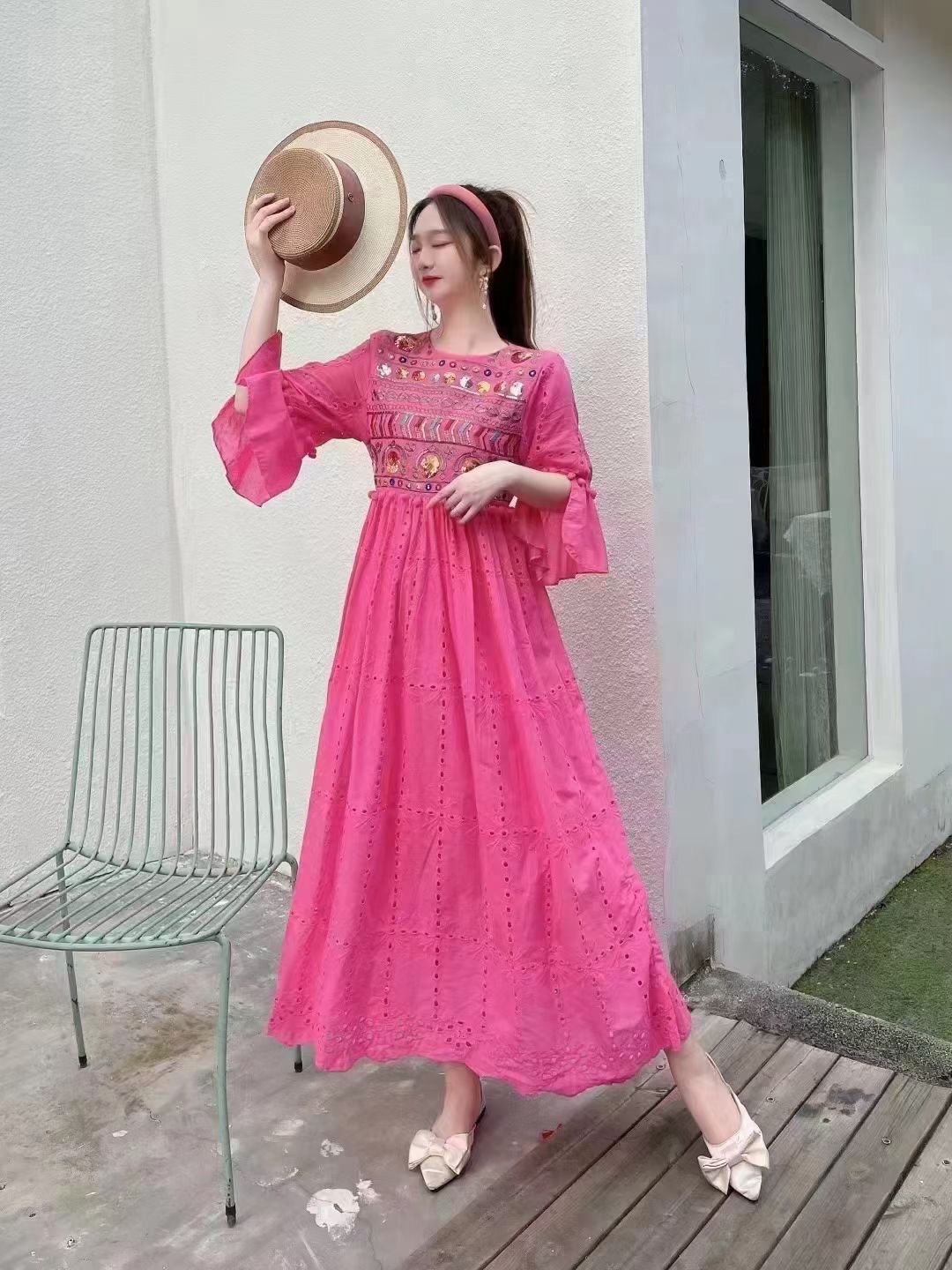 Pankh Ximena Women Summer Cotton maxi Dress