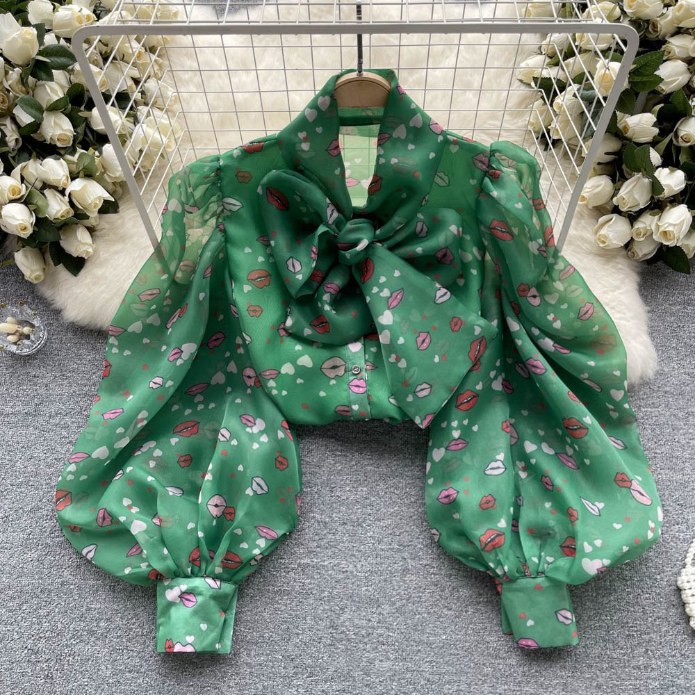 Pankh Gael Organza Lip Print Shirt