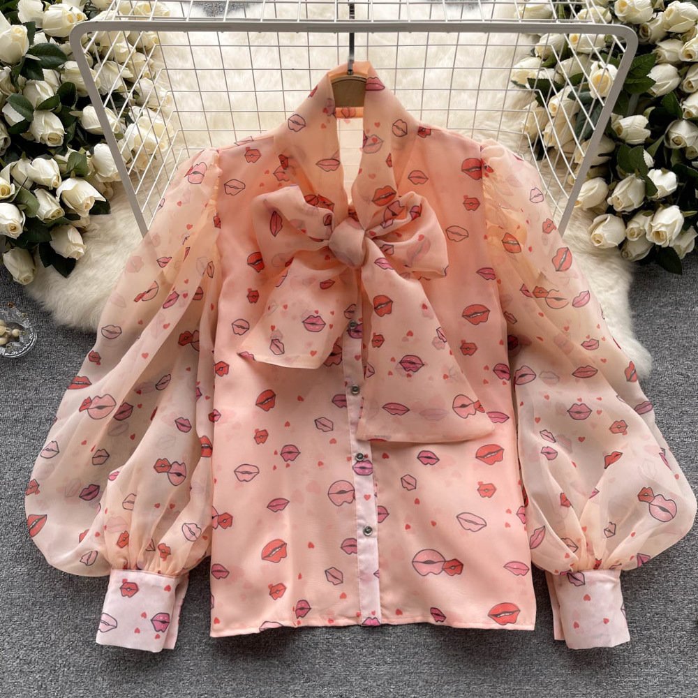 Pankh Gael Organza Lip Print Shirt