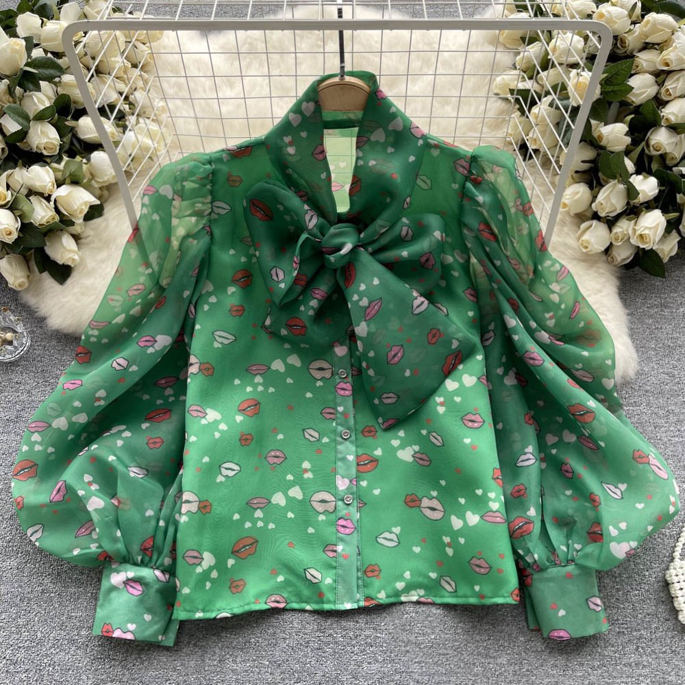 Pankh Gael Organza Lip Print Shirt