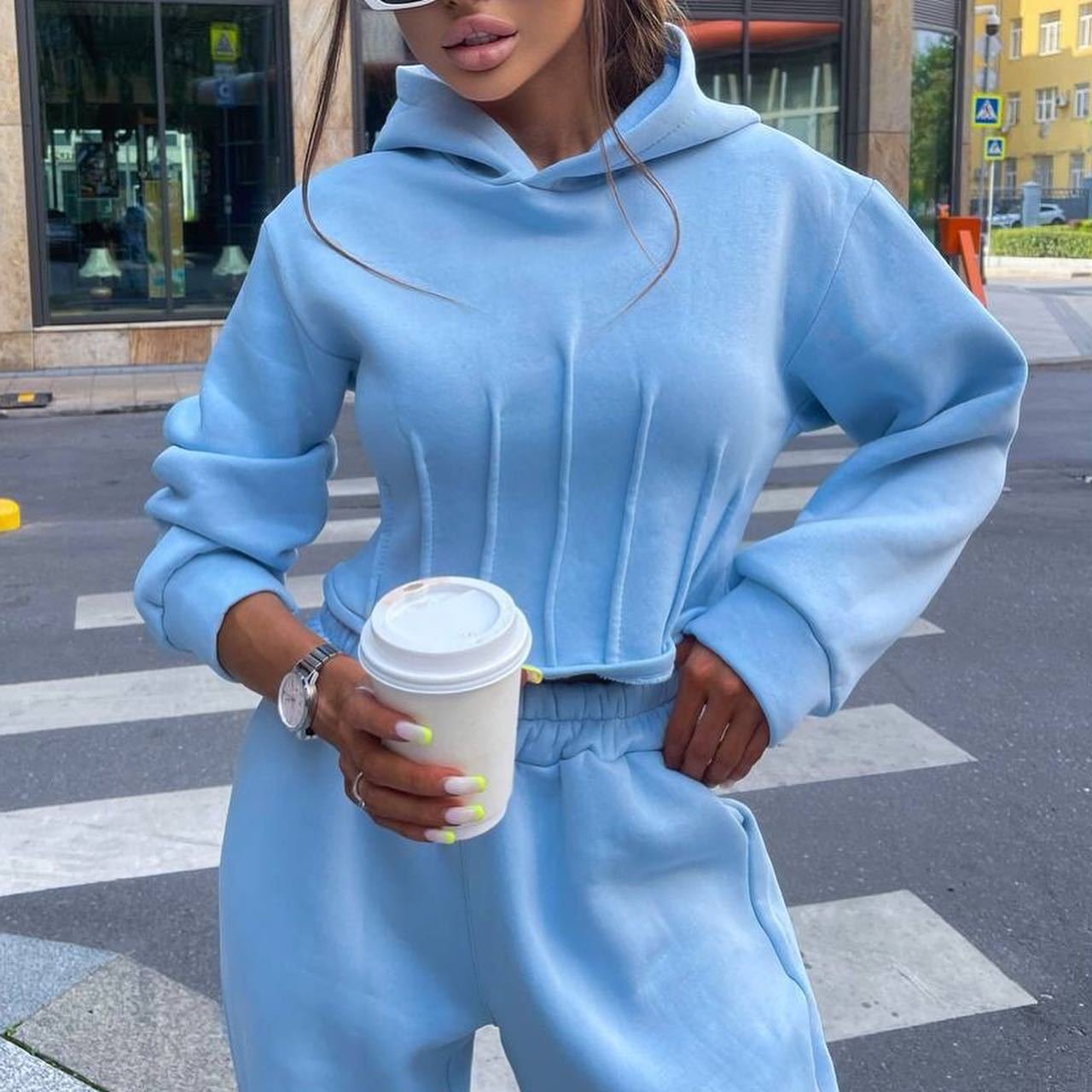 Max Luxe Fleece Corset Hoodie and Jogger Track Set