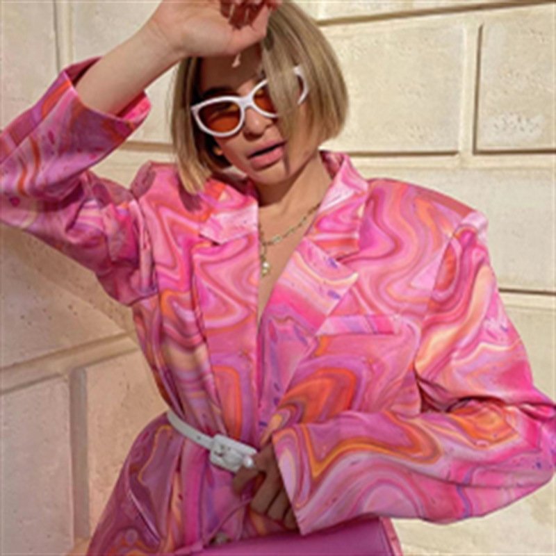 Pankh Dexton Printed Blazer And Skirt Set