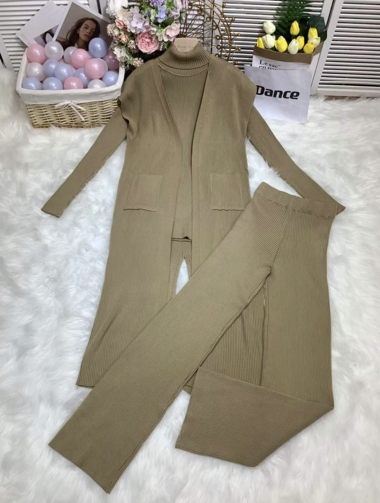 Pankh Mirka Ribbed wool 3 Piece formal Coord Set