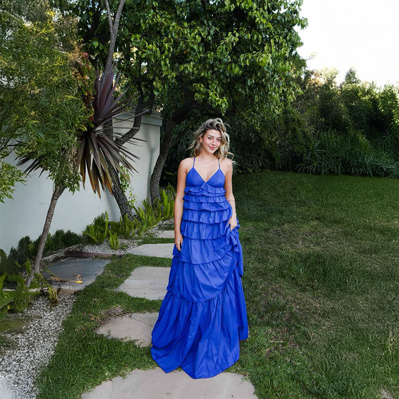 Pankh Luxe Aylie Cotton Bohemian Ruffle Maxi Dress