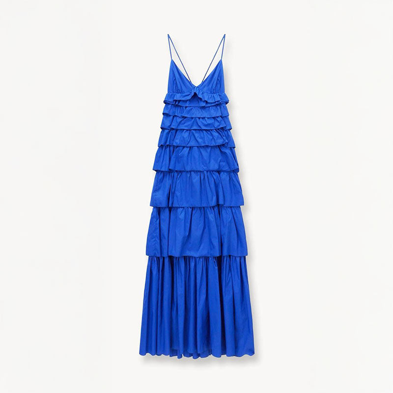 Pankh Luxe Aylie Cotton Bohemian Ruffle Maxi Dress