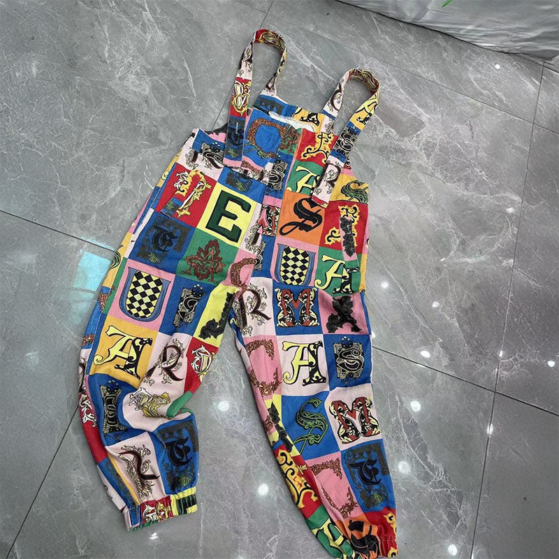 Pankh Hendrix Casual Comfortable Printed Denim Dungaree