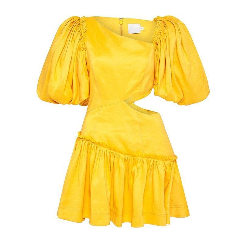 Pankh Amalie Waist Cutout Ruffled Cotton Dress