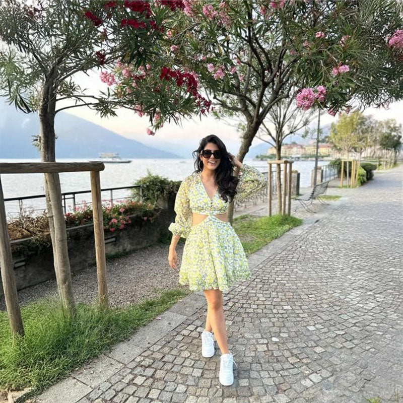 Pankh Cressida Summer Floral Print Chiffon Dress