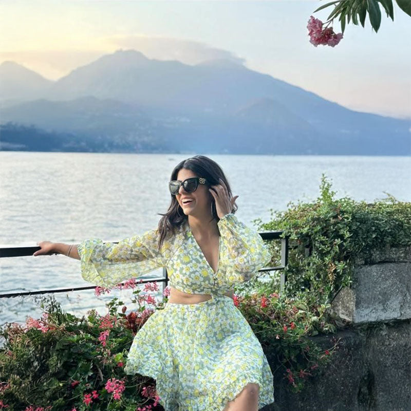 Pankh Cressida Summer Floral Print Chiffon Dress