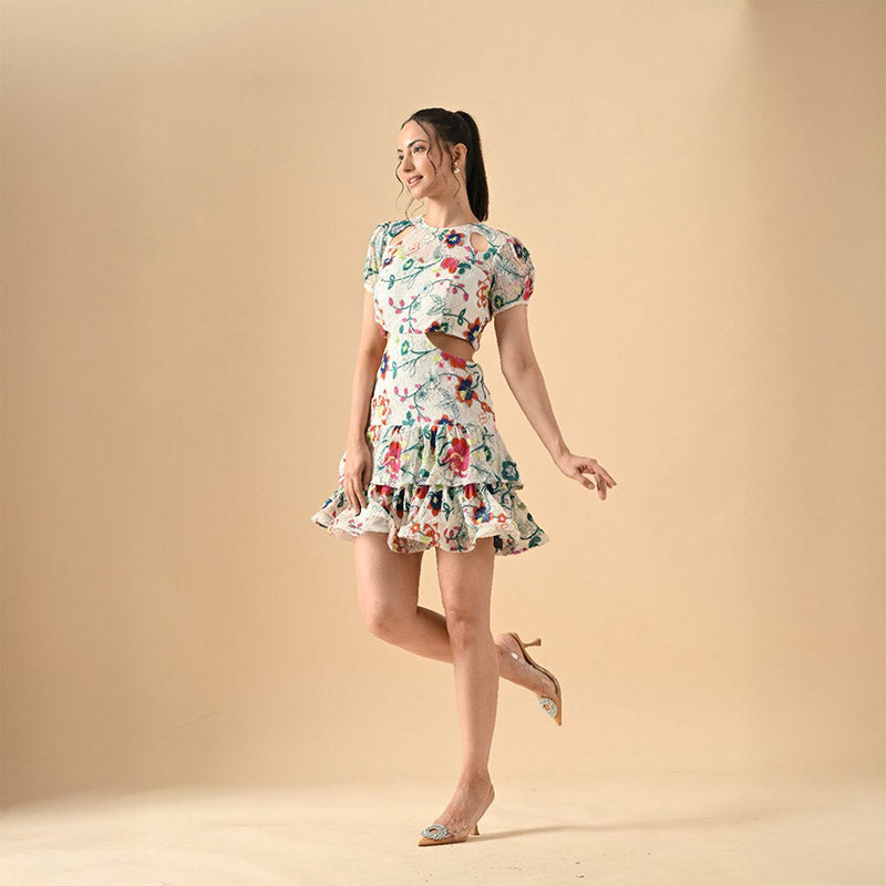 Pankh Axel Cut Out Floral Dress