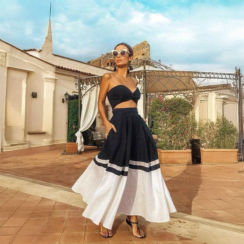 Pankh Derek Hawaii Style Bandeau Two-Piece Coord Set