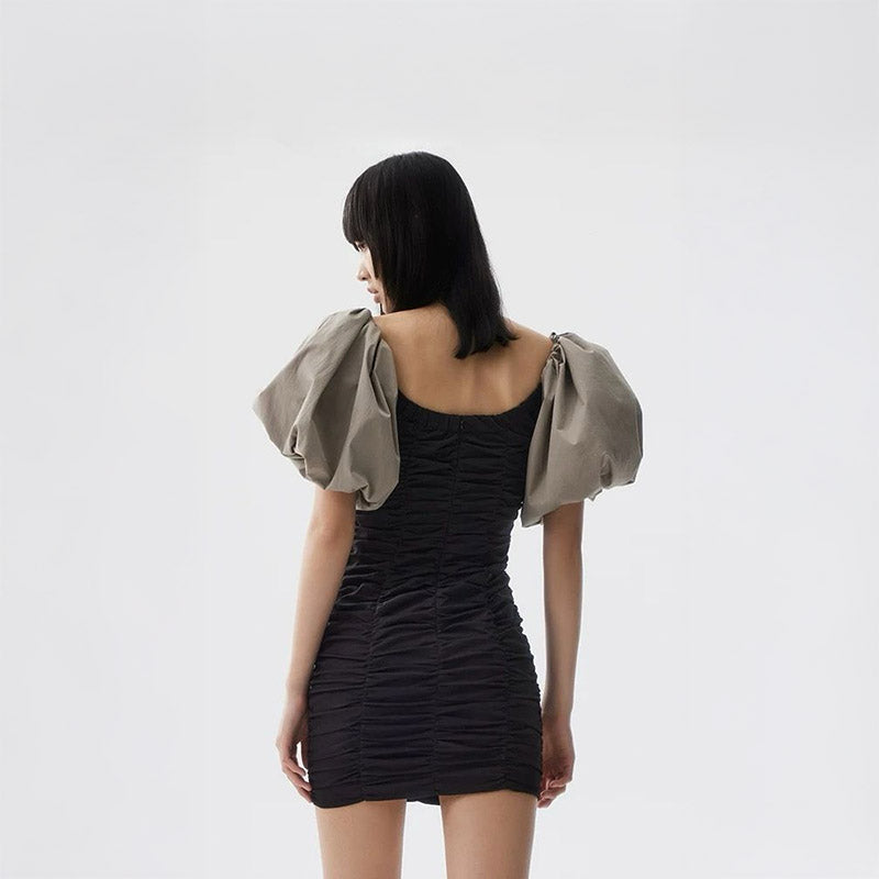 Pankh Zora Mini Cotton Ruched Bodycon Dress