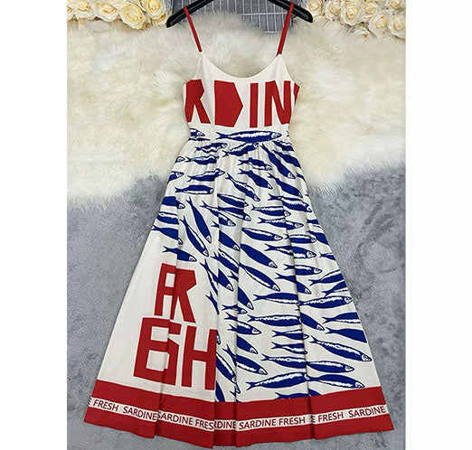 Pankh Pansy Quirky Fish Print Maxi Dress