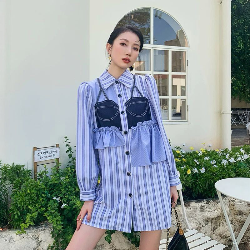 Pankh Annika Casual Stripe Shirt Dress