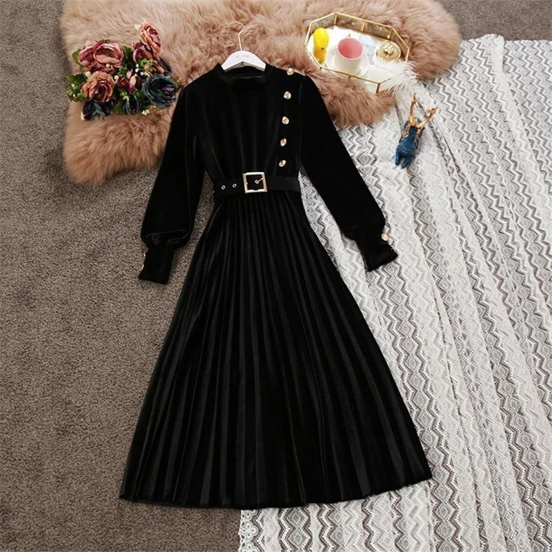 Pankh Claire Pleated Velvet Dress