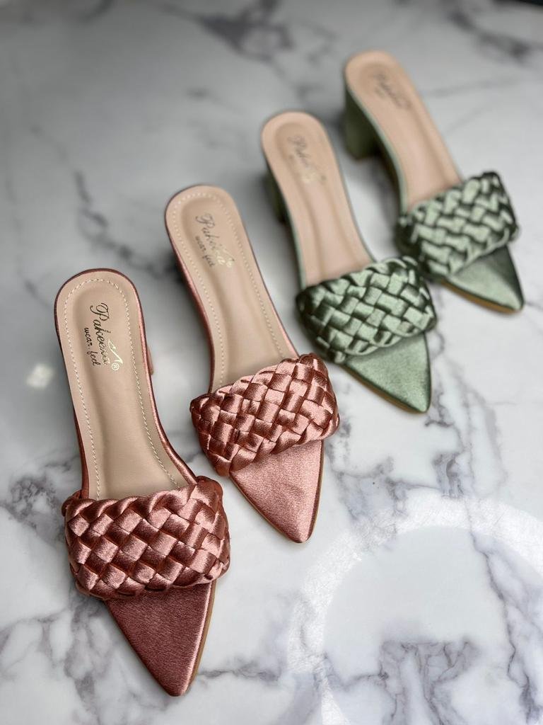 Zaya Satin Quilted Block Heels