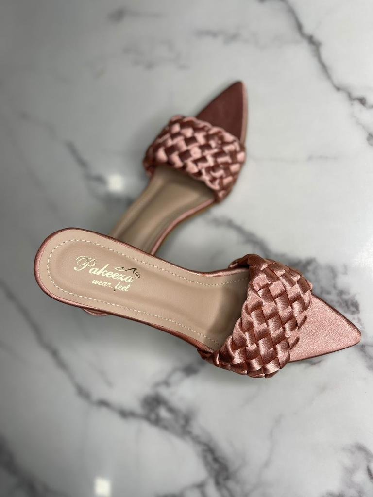 Zaya Satin Quilted Block Heels