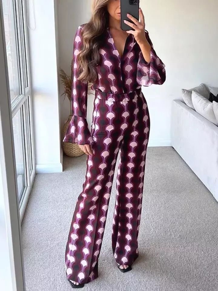 Rosette shirt and pant set