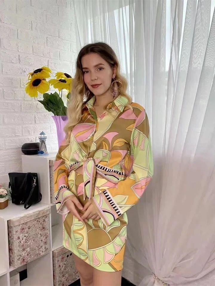 Pankh Itaalia Printed Shirt And Skort coord