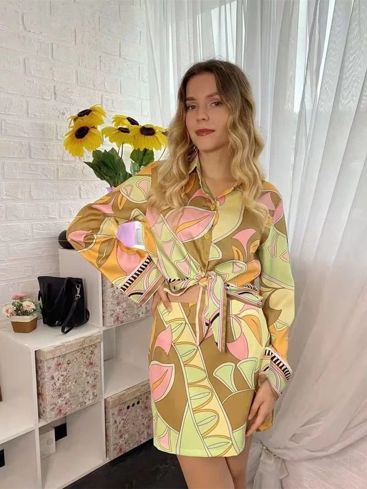 Pankh Itaalia Printed Shirt And Skort coord