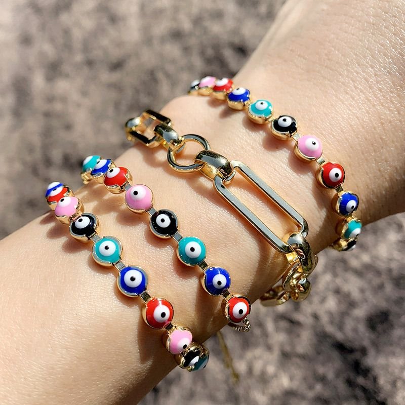 Evil Eye and Golden Bracelet (set of two)