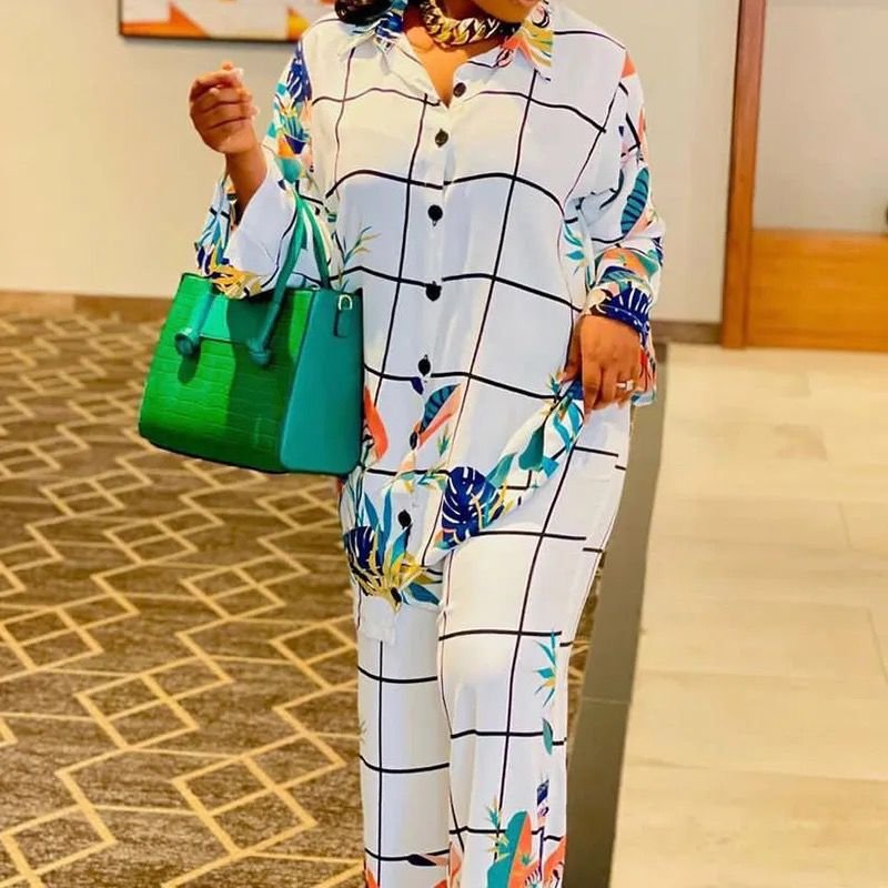 Pankh Adrian Printed Long Hip Cover Shirt And Pant Coord