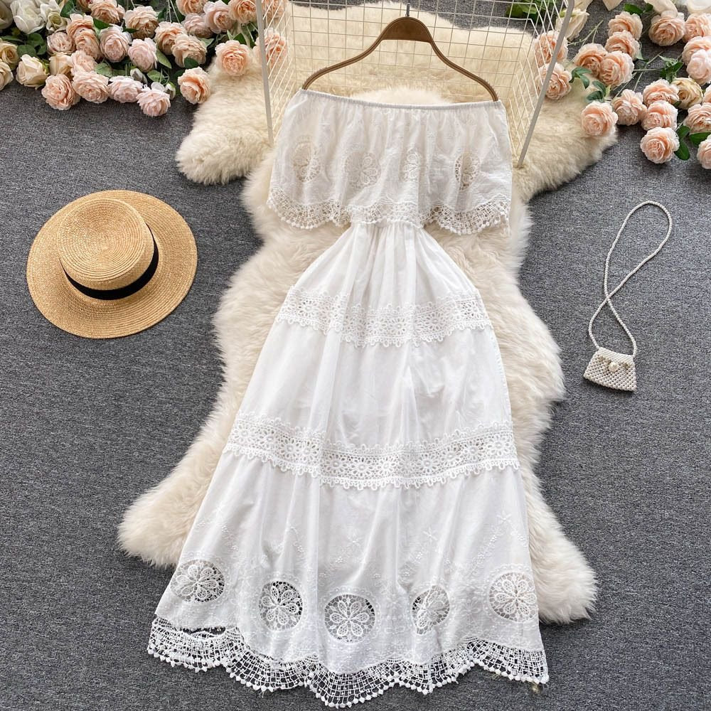 Pankh Mohini Off Shoulder Pure Cotton Maxi Dress